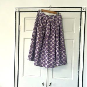 Purple print ASOS pleated a line skirt